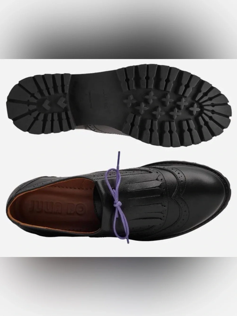 Lenox Fringe Kiltie Wingtip Oxfords in Black
